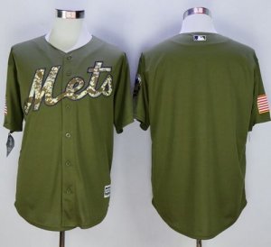 MLB Men New York Mets Blank Green Camo New Cool Base Stitched Jersey