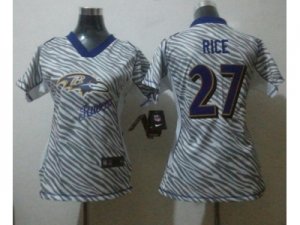 Nike Women Baltimore Ravens #27 ray rice jerseys[fem fan zebra]