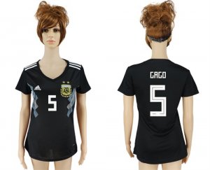 Argentina 5 GAGO Away Women 2018 FIFA World Cup Soccer Jersey