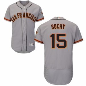 Mens Majestic San Francisco Giants #15 Bruce Bochy Grey Flexbase Authentic Collection MLB Jersey