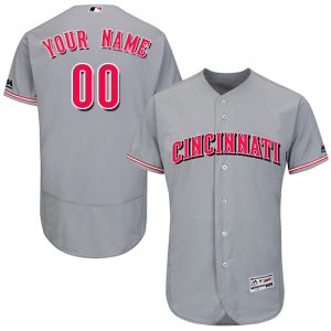 Cincinnati Reds Gray Mens Customized Flexbase Jersey