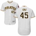 Men's Majestic Pittsburgh Pirates #45 Gerrit Cole White Flexbase Authentic Collection MLB Jersey