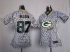 Nike Women Green Bay Packers #87 Nelson Womens FEM FAN Zebra Jerseys