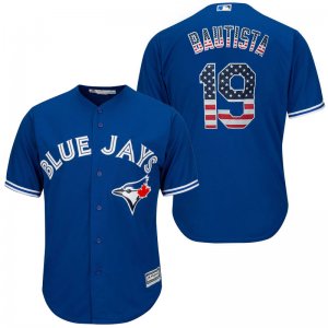 Toronto Blue Jays #19 Jose Bautista Royal Stars and Stripes Cool Base Jersey