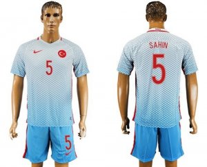 Turkey #5 Sahin Away Soccer Country Jersey