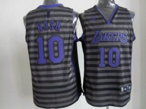 nba los angeles lakers #10 nash grey[black strip]