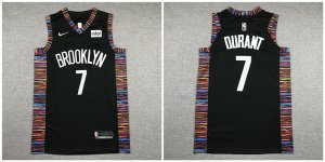 Nets #7 Kevin Durant Black City Edition Nike Authentic Jersey