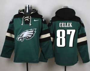 Nike Philadelphia Eagles #87 Brent Celek Green Player Pullover Hoodie