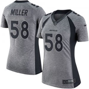 Women Nike Denver Broncos #58 Von Miller Gray Stitched NFL Gridiron Gray Jersey