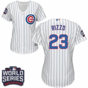 Women\'s Majestic Chicago Cubs #23 Ryne Sandberg Authentic White Home 2016 World Series Bound Cool Base MLB Jersey