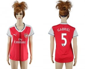 Womens Arsenal #5 Gabriel Home Soccer Club Jersey