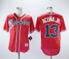 Braves #13 Ronald Acuna Jr. Red Cool Base Jersey