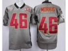 Nike NFL Washington Redskins #46 Alfred Morris Grey Jerseys Shadow W 80TH Patch(Elite)