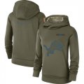 Detroit Lions Nike Womens Salute to Service Team Logo Performance Pullover Hoodie Olive