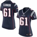 Women's Nike New England Patriots #61 Marcus Cannon Limited Navy Blue Team Color NFL Jersey