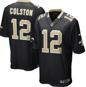 nike nfl new orleans saints #12 Marques Colston black game jersey