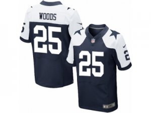 Mens Nike Dallas Cowboys #25 Xavier Woods Elite Navy Blue Throwback Alternate NFL Jersey