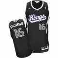 Mens Adidas Sacramento Kings #16 Peja Stojakovic Swingman Black Alternate NBA Jersey