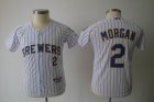 Youth mlb jerseys milwaukee brewers #2 morgan white(blue strip)