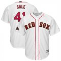 Red Sox #41 Chris Sale White 2019 Gold Program Cool Base Jersey