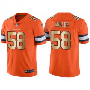 Men\'s Nike Denver Broncos #58 Von Miller Orange Gold Limited Special Color Rush Jersey