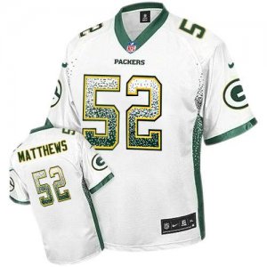 Nike Green Bay Packers #52 Clay Matthews White Jersey(Elite Drift Fashion)