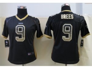 Nike Women New Orleans Saints #9 Brees Black Jerseys(Drift Fashion)