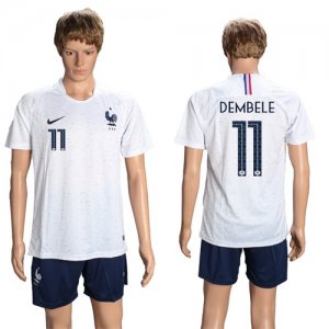 France 11 DEMBELE Away 2018 FIFA World Cup Soccer Jersey