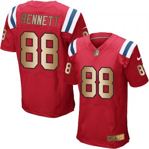 Nike New England Patriots #88 Martellus Bennett Red Alternate Mens Stitched NFL Elite Gold Jersey