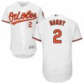 Men's Majestic Baltimore Orioles #2 J.J. Hardy White Flexbase Authentic Collection MLB Jersey