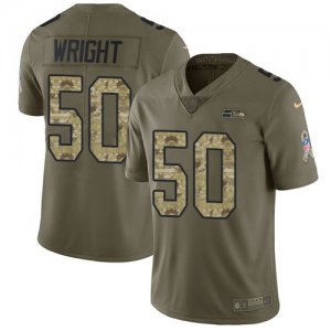 Nike Seahawks #50 K.J. Wright Olive Camo Salute To Service Limited Jerse