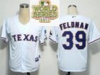 2011 world series mlb Texas Rangers #39 Scott Feldman White