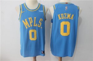 Lakers #0 Kyle Kuzma Light Blue Nike Throwback Authentic Jersey