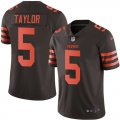 Nike Browns #5 Tyrod Taylor Brown Color Rush Limited Jersey