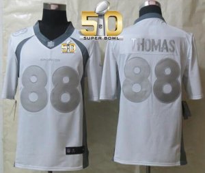 Nike Denver Broncos #88 Demaryius Thomas White Super Bowl 50 Men\'s Stitched NFL Limited Platinum Jersey