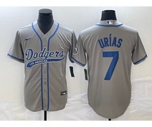 Men\'s Los Angeles Dodgers #7 Julio Urias Grey Cool Base Stitched Baseball Jersey1