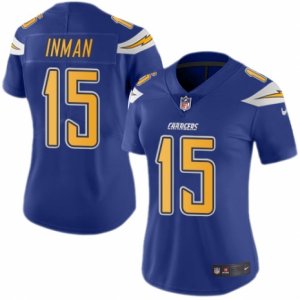 Women\'s Nike San Diego Chargers #15 Dontrelle Inman Limited Electric Blue Rush NFL Jersey