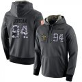 NFL Mens Nike New Orleans Saints #94 Cameron Jordan Stitched Black Anthracite Salute to Service Player Performance Hoodie