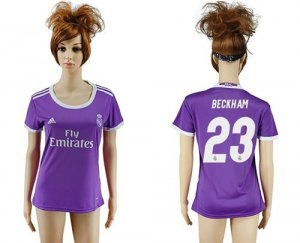 Womens Real Madrid #23 Beckham Away Soccer Club Jersey