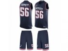 Mens Nike New England Patriots #56 Andre Tippett Limited Navy Blue Tank Top Suit NFL Jersey