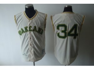 mlb oakland athletics #34 cream[vest style]