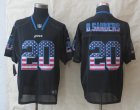 Nike Detroit Lions #20 B.Sanders Black Jerseys(Elite USA Flag Fashion)