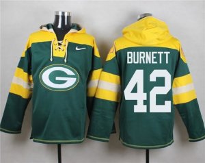 Nike Green Bay Packers #42 Morgan Burnett Green Player Pullover Hoodie