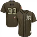 Men's Majestic New York Yankees #33 Greg Bird Replica Green Salute to Service MLB Jersey