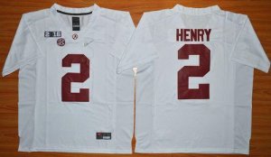 NCAA Alabama Crimson Tide #2 Derrick Henry white 2016 National Championship Jersey