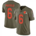 Nike Browns #6 Baker Mayfield Olive Salute To Service Limited Jersey