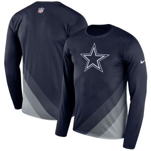 Mens Dallas Cowboys Nike Navy Sideline Legend Prism Performance Long Sleeve T-Shirt