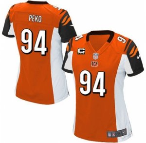 Womens Nike Cincinnati Bengals #94 Domata Peko Orange Alternate C Patch NFL Jersey