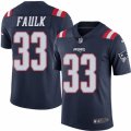 Mens Nike New England Patriots #33 Kevin Faulk Limited Navy Blue Rush NFL Jersey