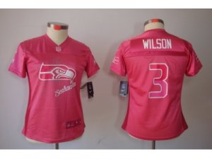 Nike Women Seattle Seahawks #3 Russell Wilson pink jerseys(2012 Fem Fan)